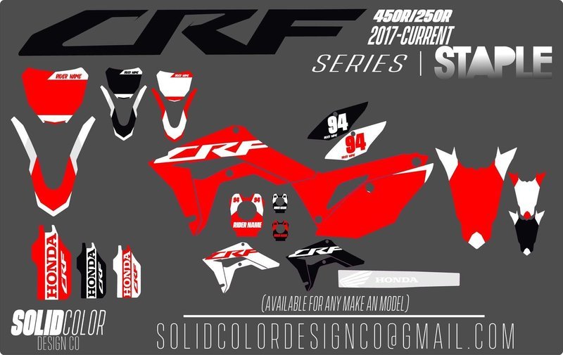 2019 Honda CRF 450/250r &quot;SCDC Staple&quot; Graphics Kit