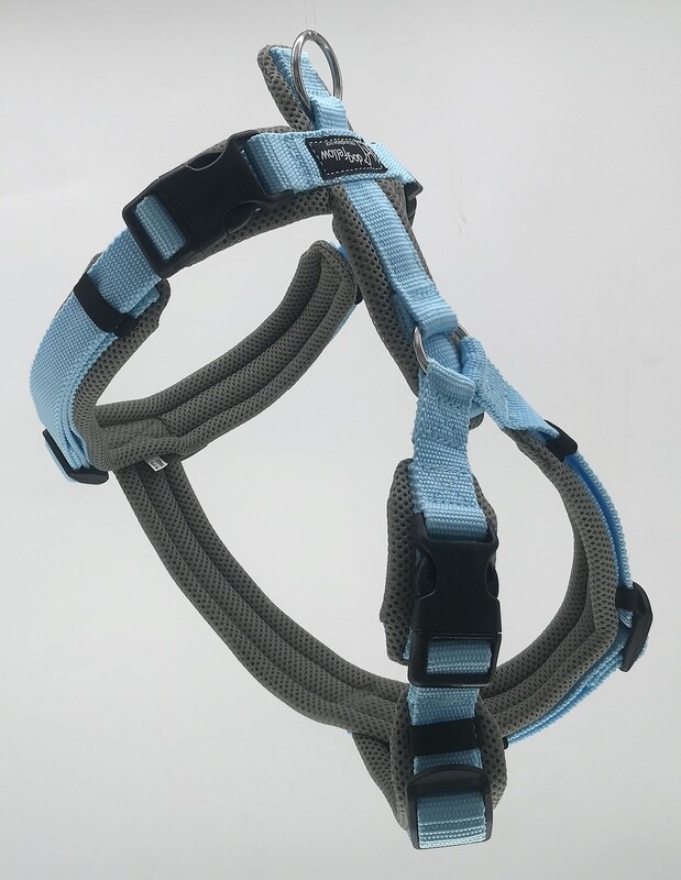 Halsband grau-eisblau