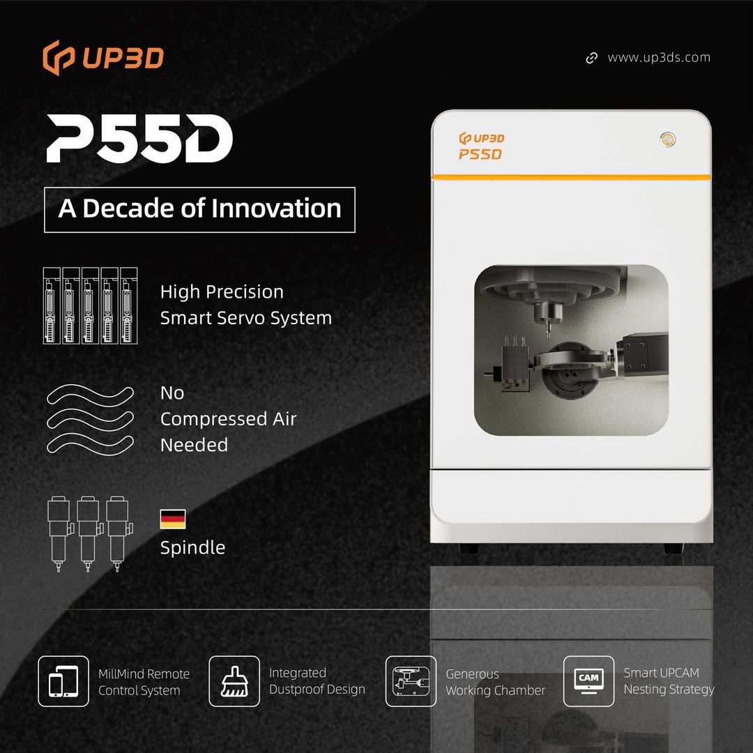 P55D Fräsmaschine (Zirkonia, PMMA, PEEK, Wax) mit CAMSoftware