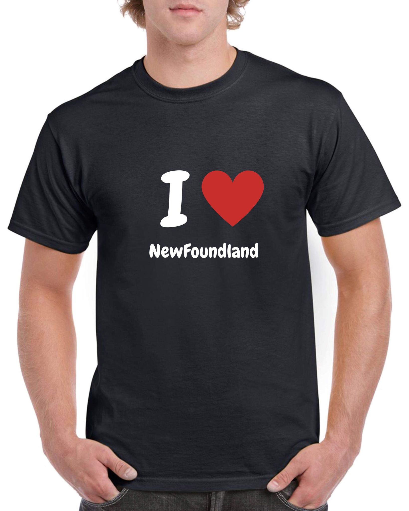 T-shirt póló - kerek-nyakú - fekete - Újfoundlandi
