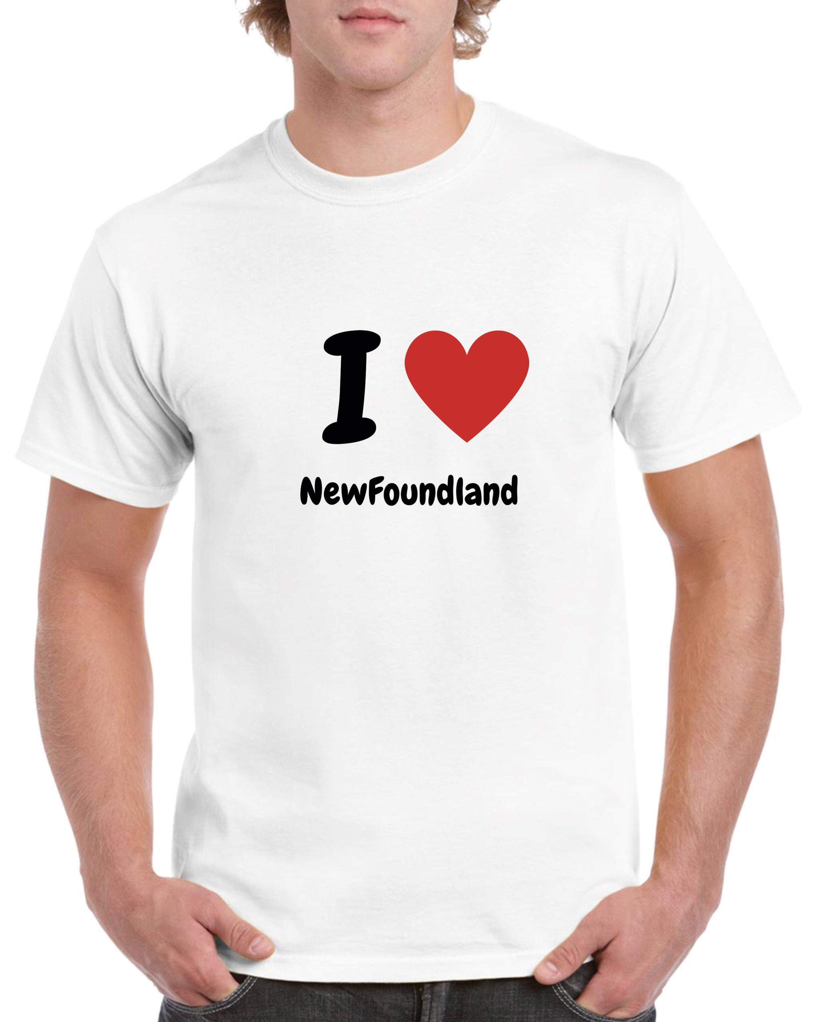 T-shirt póló - kerek-nyakú - fehér - Újfoundlandi