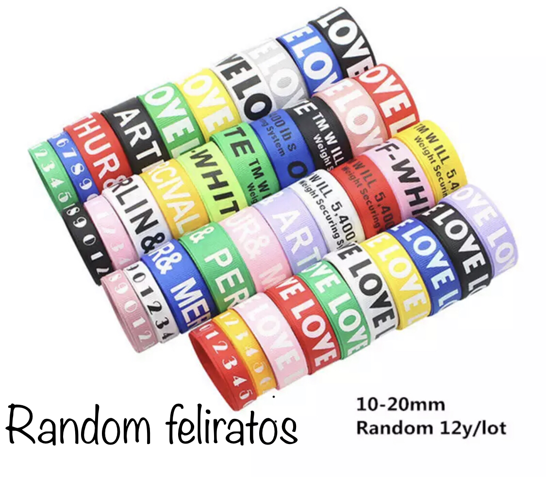 Random feliratos - vegyes szélesség és mintázat , összesen 12 yard