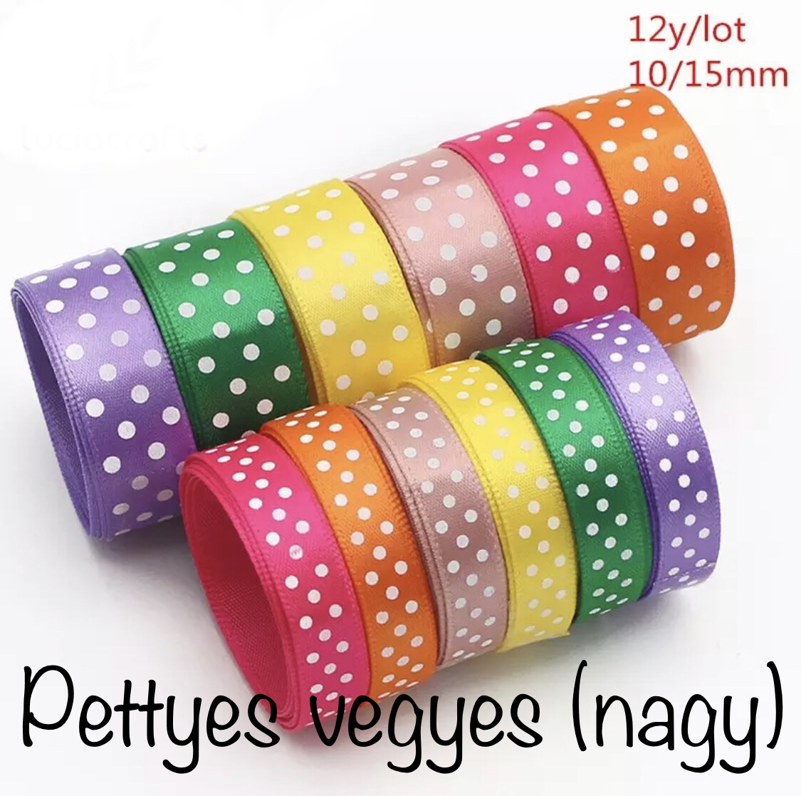 Pettyes vegyes 6 szín, kétféle szélességben - összesen 12 yard