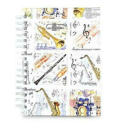 A6 Spiral Bound Lined Pages Notebook (Woodwind & Brass Instruments)