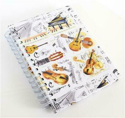 A6 Spiral Bound Lined Pages Notebook (String Instruments)