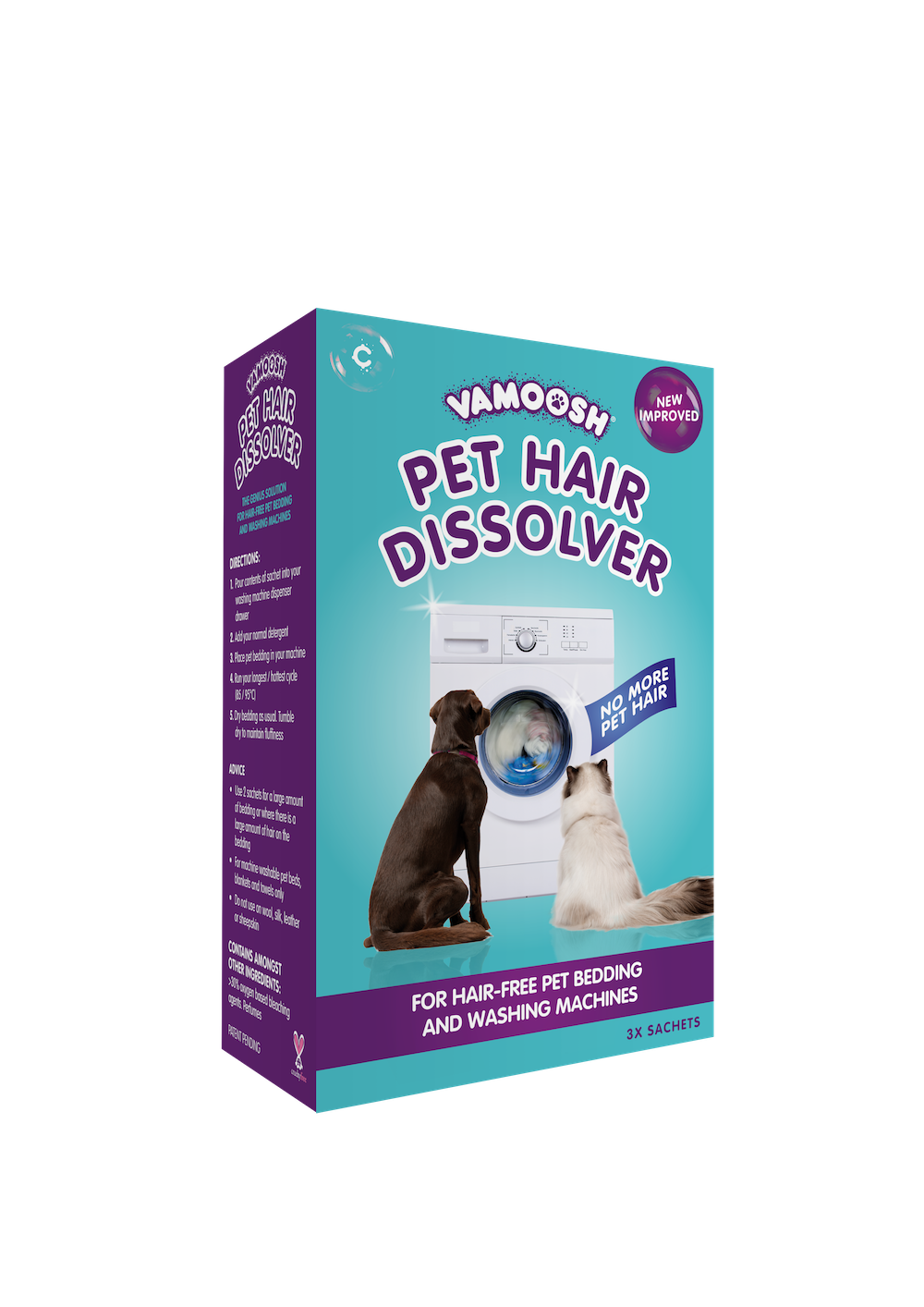 Vamoosh Pet Hair Dissolver Box 3 Sachets