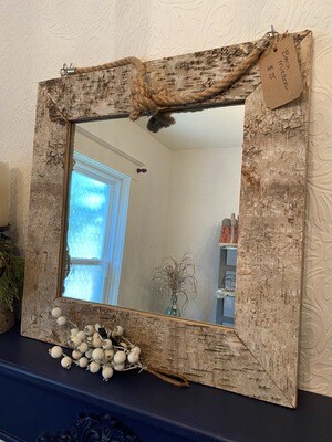 Handmade Square Birch Mirror