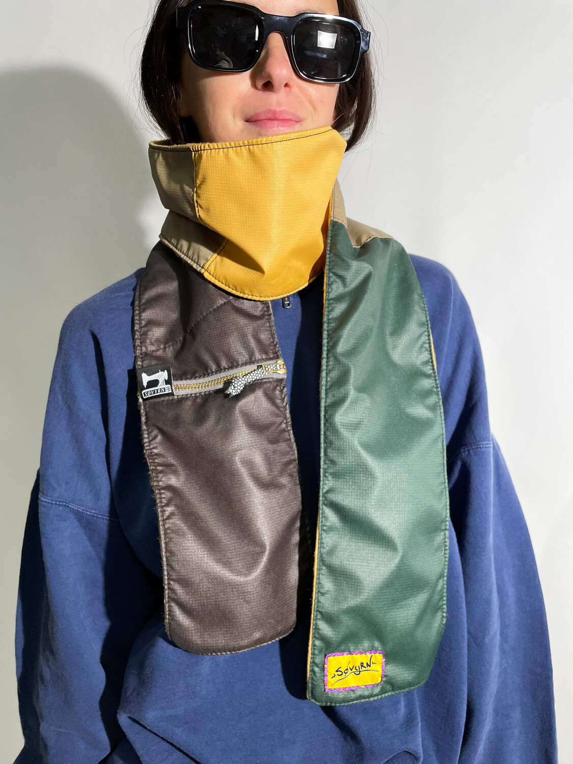 1/1 Tech Scarf Green/Yellow/Brown/Beige