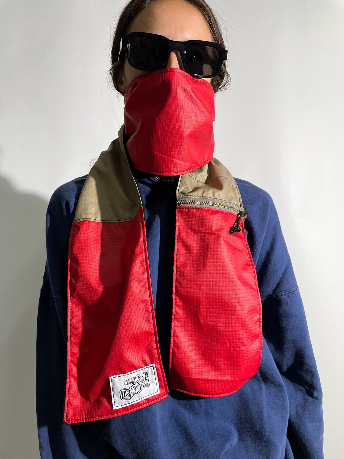 1/1 Tech Scarf Red/Beige/Black