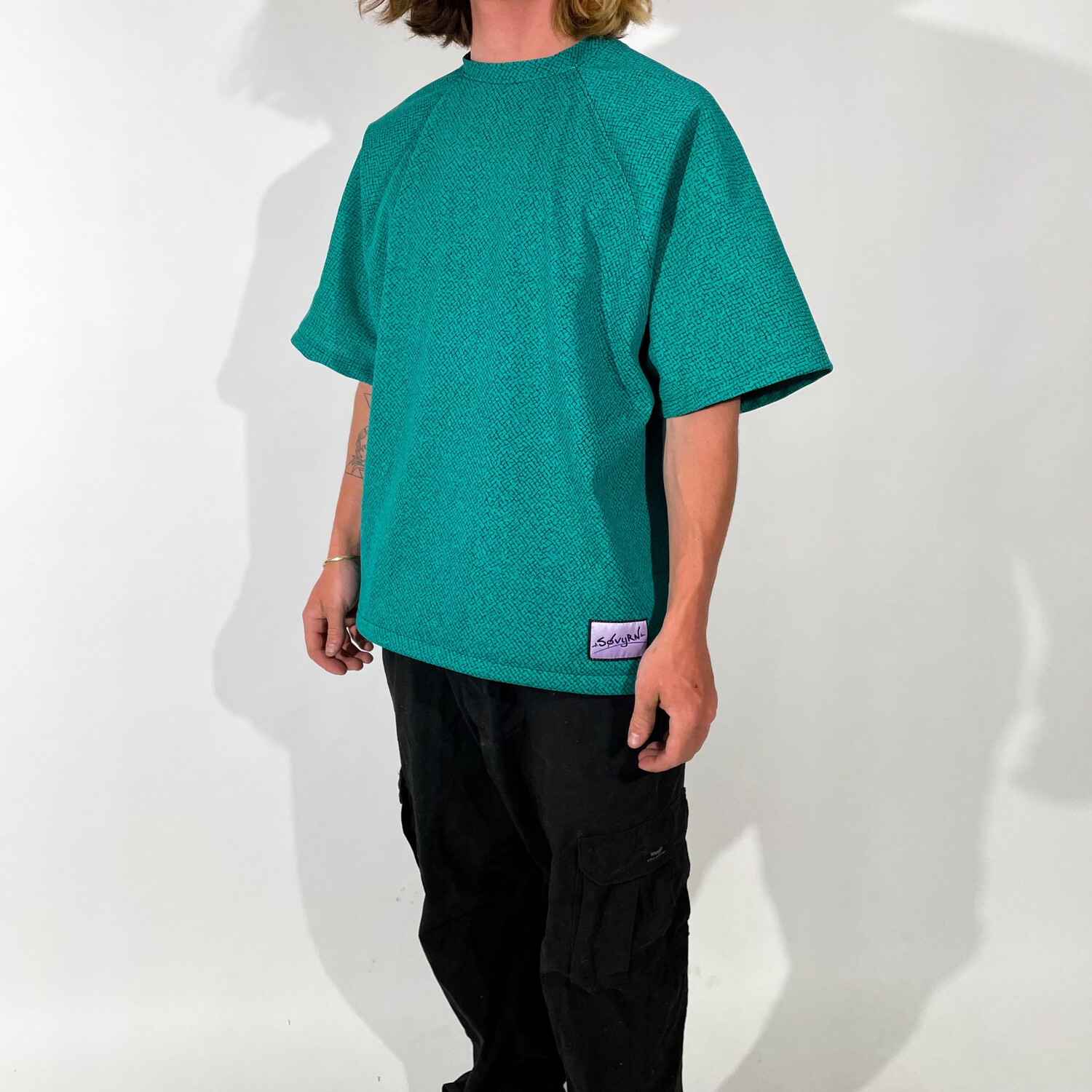 Raglan Tee Teal Scales Made From Scratch