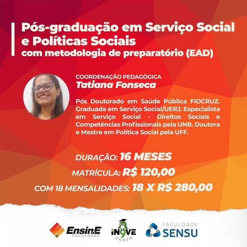 PÓS-GRADUAÇÃO EM SERVIÇO SOCIAL E POLÍTICAS SOCIAIS
