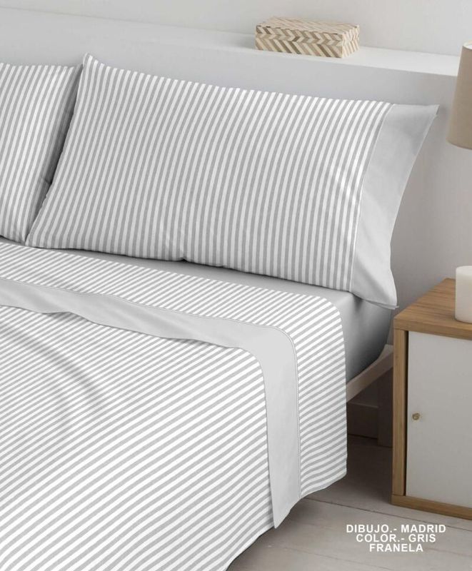 Juego de sábanas franela MOD. MADRID cama 135 cm.
