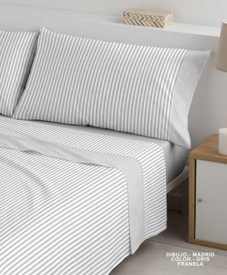 Juego de sábanas franela MOD. MADRID cama 135 cm.