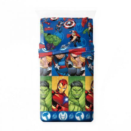 Juego de sábanas con licencia disney MOD. AVENGERS MARVEL - 90 CM.