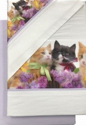 Juego de sábanas MOD. MASCOTA CATS 50%50% - 135 CM.