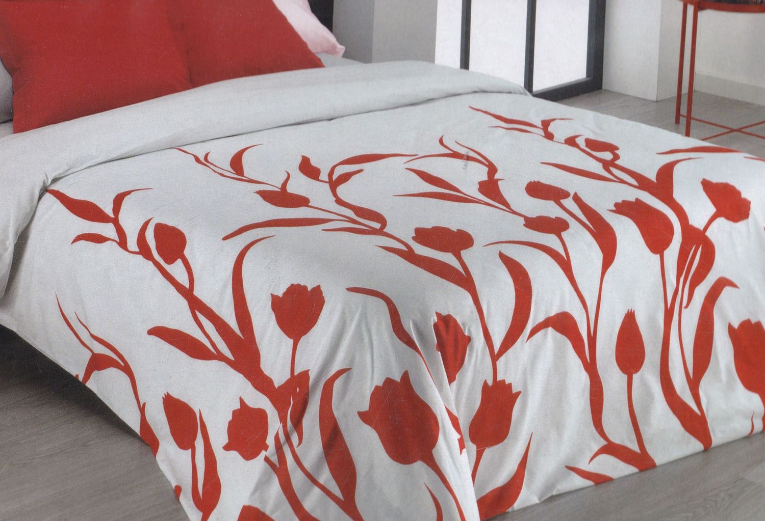 Funda nórdica MOD. TRIZZIA ROJO - 150 CM.