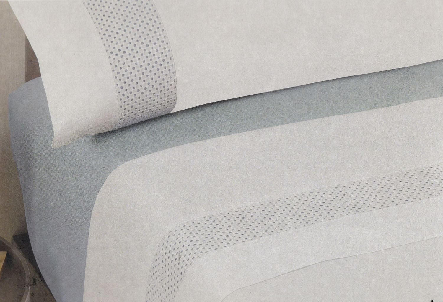 Juego de sábanas algodón 200 hilos MOD. RUBI AZUL - 135 CM.