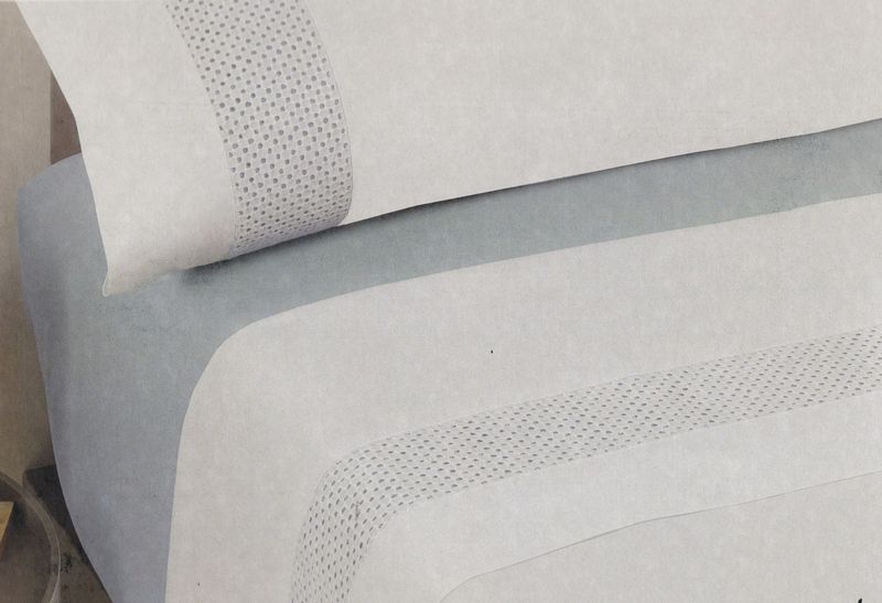 Juego de sábanas algodón 200 hilos MOD. RUBI AZUL - 135 CM.