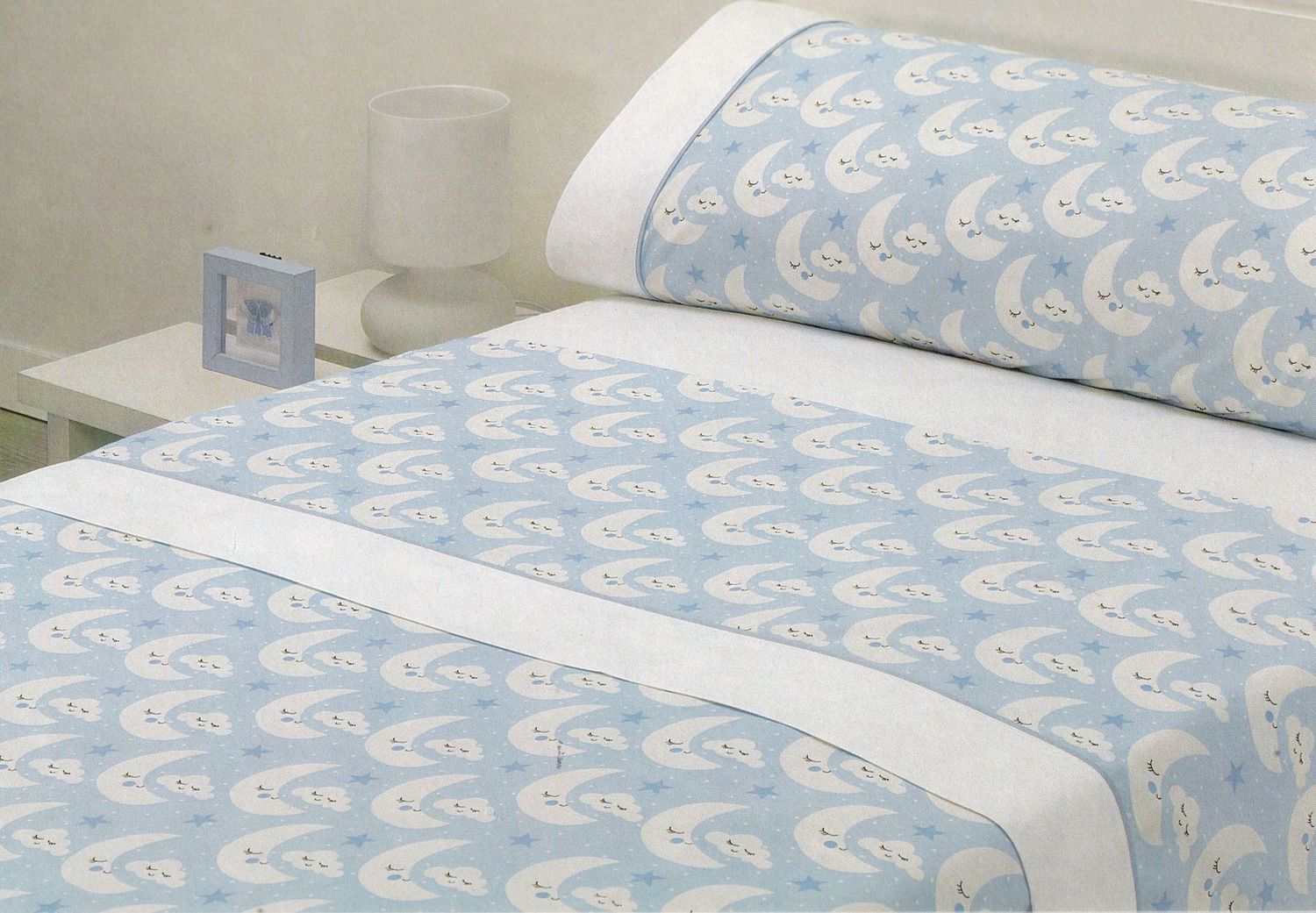 Juego de sábanas algodón MOD. MAR AZUL - 105 CM.