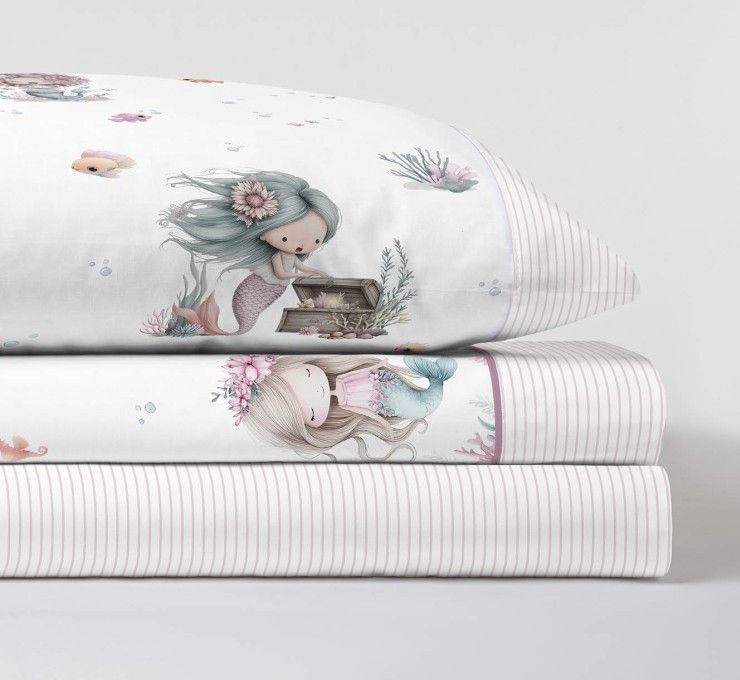 Juego de sábanas infantil MOD. SIRENA MACO - 90 cm.