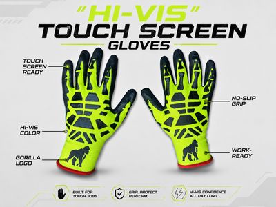 2 pairs Hi-Vis Touch Screen Gloves