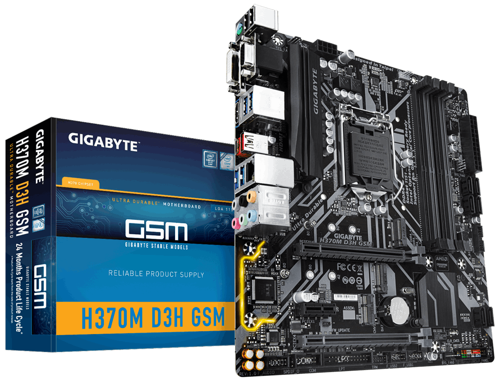 Gigabyte H370M-D3H-GSM microATX Desktop Motherboard