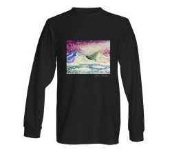 Long Sleeve Black Crewneck with Lea Keeley Original Design