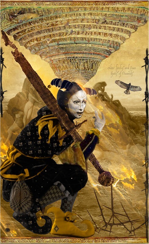 Page Of Swords, Nine Circles &amp; Seven Gates of Oceanids (Limited Edition Tarot Print)