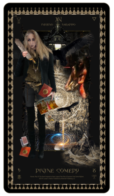 &quot;Kismet, Way Of The Sword,&quot; Digital Tarot Card: XV Divine Comedy