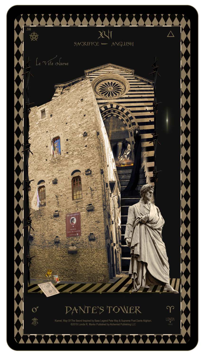 &quot;Kismet, Way Of The Sword,&quot; Digital Tarot Card: XVI Dante&#39;s Tower