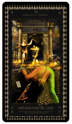 Kismet, Way Of The Sword, Digital Tarot Card: IV Mythological God