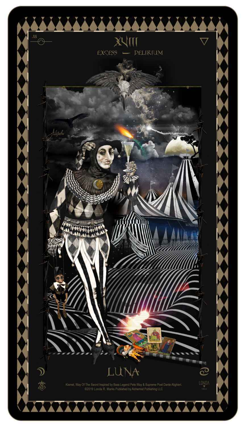 &quot;Kismet, Way Of The Sword,&quot; Digital Tarot Card: XVIII Luna