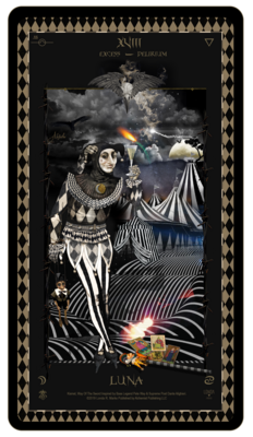 "Kismet, Way Of The Sword," Digital Tarot Card: XVIII Luna