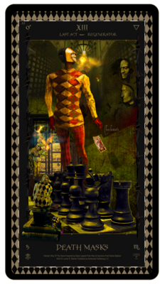 "Kismet, Way Of The Sword," Digital Tarot Card: XIII Death Masks