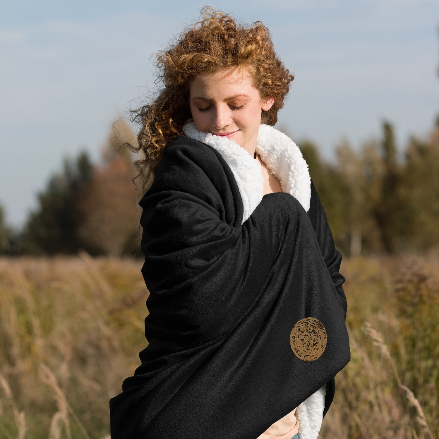 Medici Fortuna Premium Embroidered Sherpa Blanket