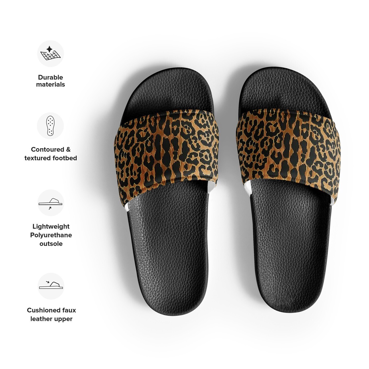 Men&#39;s Leopard Print Slides Shoes