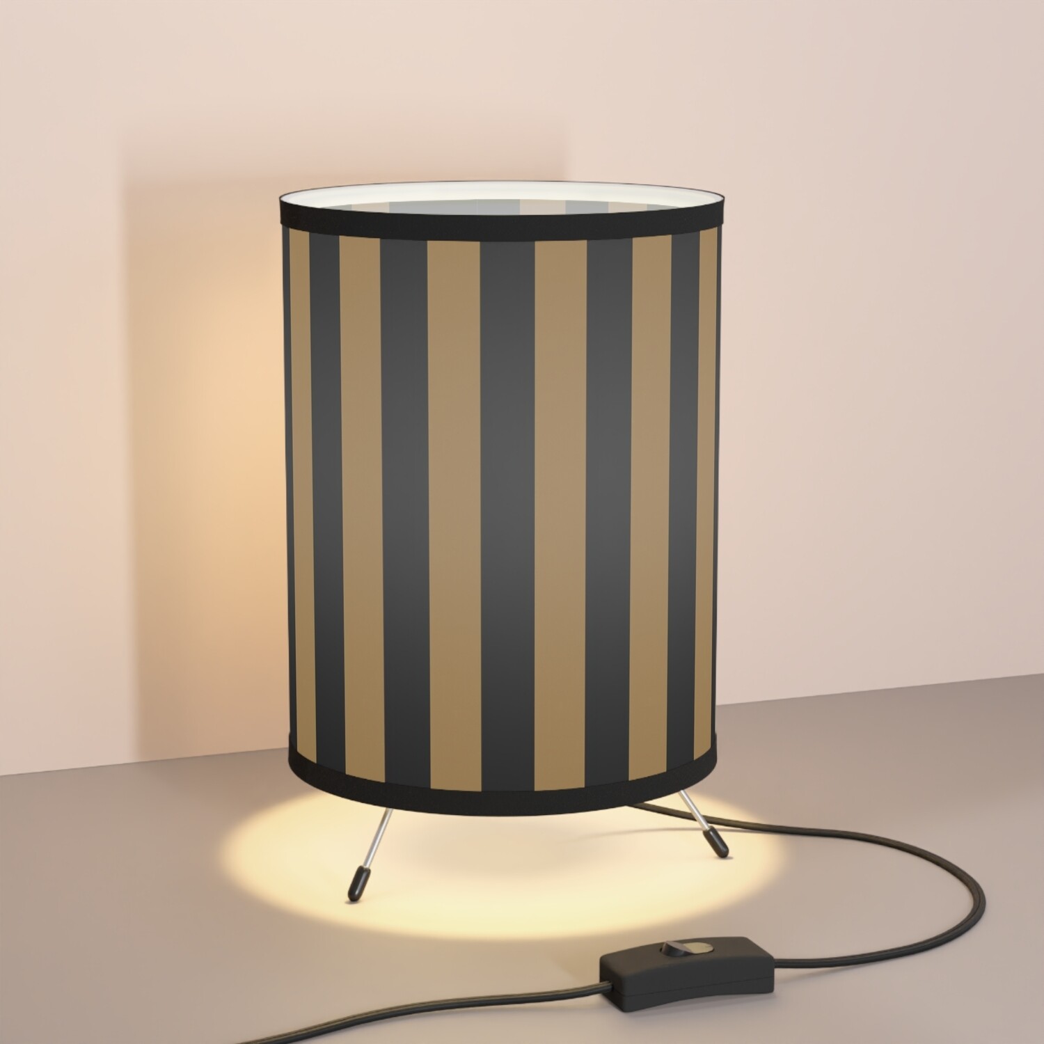 Wands, Tripod Lamp (Gold/Black Shade)