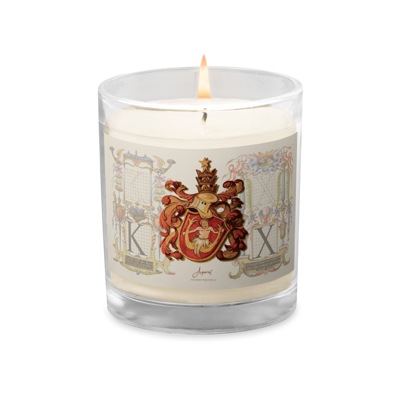 Aquarius Coat Of Arms Zodiac Candle
