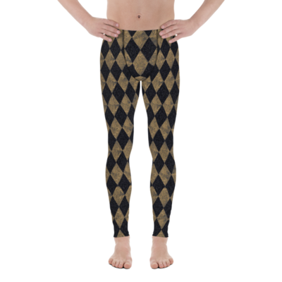 Men&#39;s Leggings Black &amp; Gold Diamonds