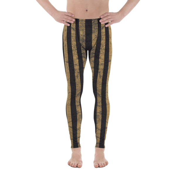 Men&#39;s Leggings Black &amp; Gold Stripes