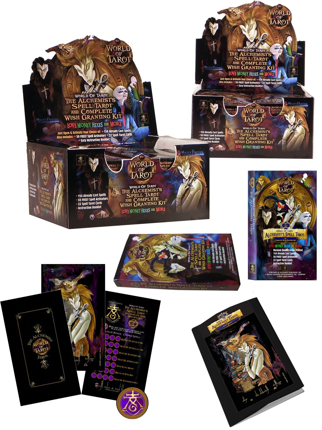 The Alchemist&#39;s Spell Tarot &amp; Complete Wish Granting Kit - 10-Deck Counter Display