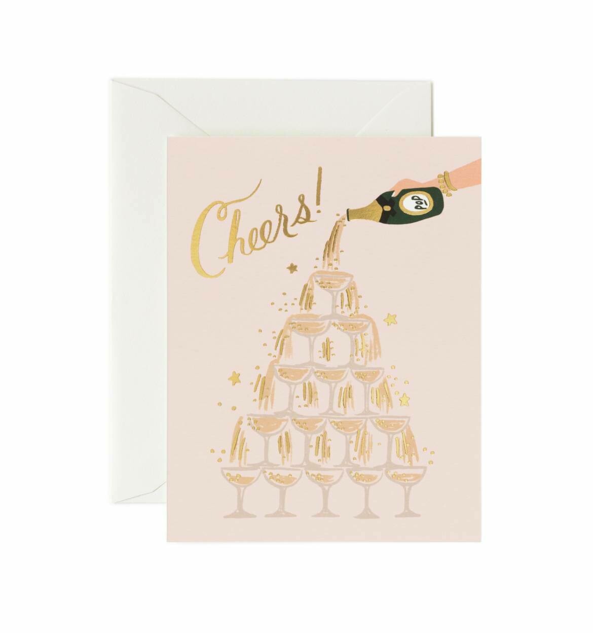 CHAMPAGNE TOWER CHEERS CARD CHAMPAGNE TOWER CHEERS CARD