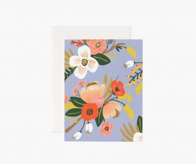 LIVELY FLORAL PERIWINKLE CARD LIVELY FLORAL PERIWINKLE CARD