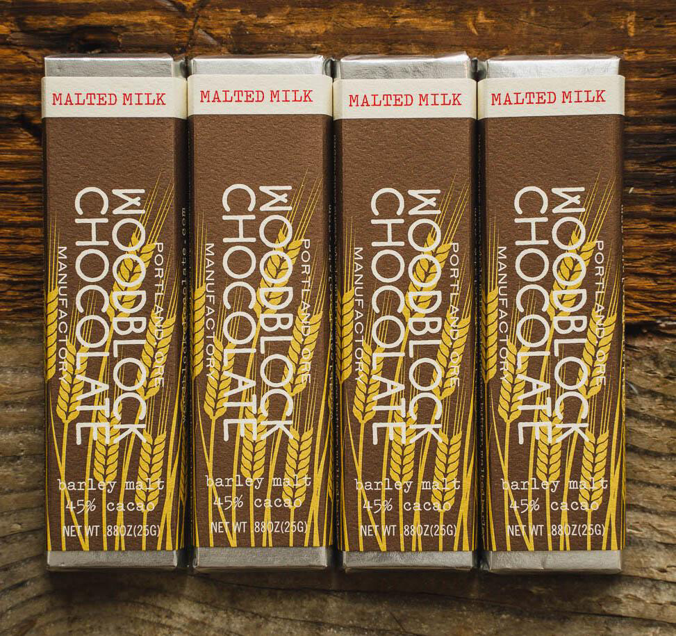 WOODBLOCK MALTED MILK CHOCOLATE BAR: TWO-PACK WOODBLOCK MALTED MILK CHOCOLATE BAR: TWO-PACK