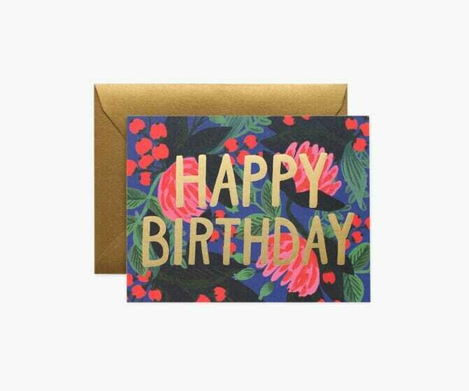 FLORAL FOIL BIRTHDAY CARD FLORAL FOIL BIRTHDAY CARD