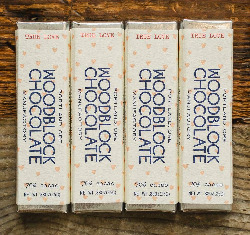WOODBLOCK TRUE LOVE CHOCOLATE BAR: TWO-PACK WOODBLOCK TRUE LOVE CHOCOLATE BAR: TWO-PACK