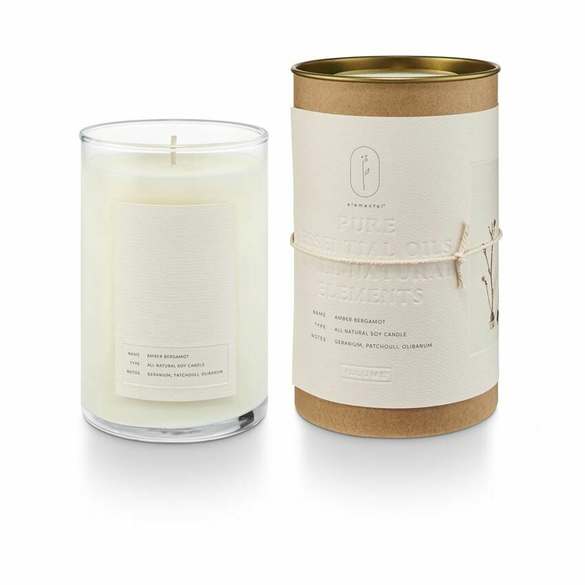 ILLUME GLASS CANDLE: AMBER BERGAMOT ILLUME GLASS CANDLE: AMBER BERGAMOT