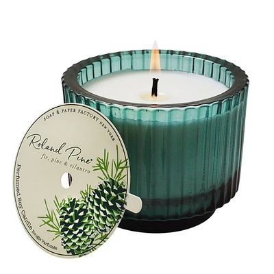 ROLAND PINE RIBBED GLASS CANDLE