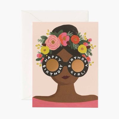FLOWER CROWN BIRTHDAY GIRL CARD