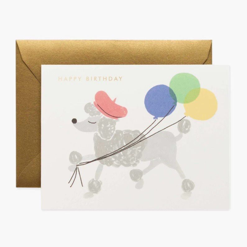 FRENCH POODLE BIRTHDAY CARD